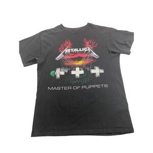 Metallica Master of Puppets Black Graphic T Shirt Rock Men's 100% cotton